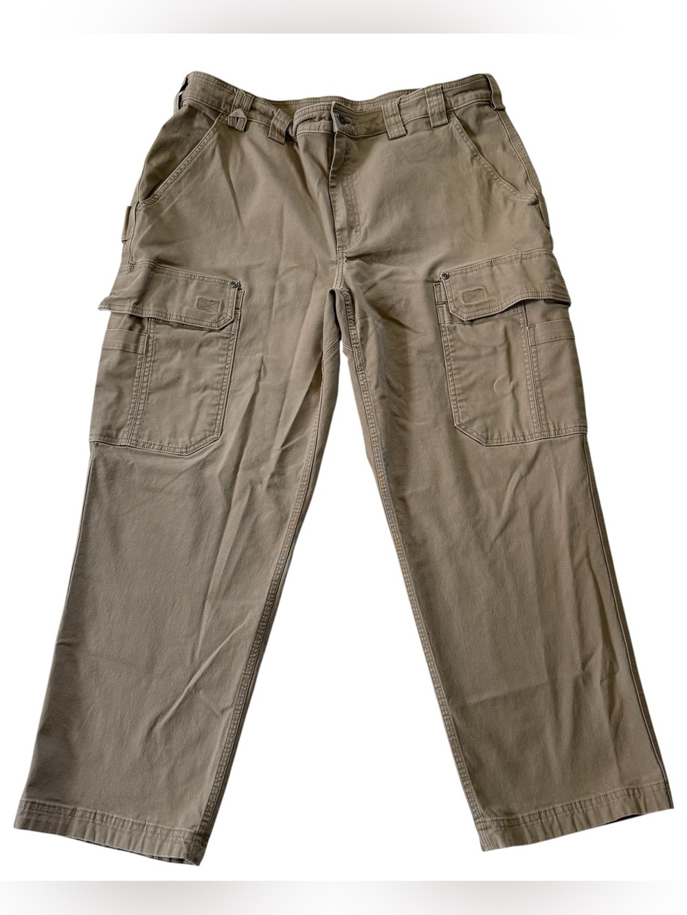 Duluth Trading Flex Fire Hose Cargo Pants 42x30 Khaki Men Workwear Rugged Canvas